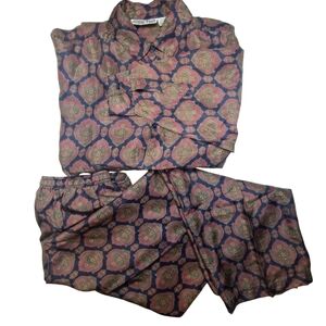 Vintage 1991 Addiction Bolero 100% Silk Pajamas Men’s Large Set Large
